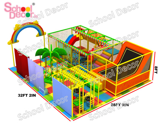 Indoor Soft Play Adventure Park with Slides, Ball Pool & Rope Course