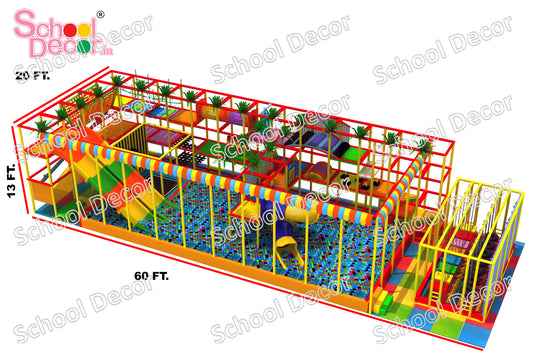 Mega Indoor Soft Play Park with Triple Slide & Ball Pool