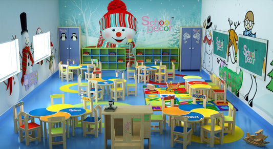 Crescent Tables with Chairs Set