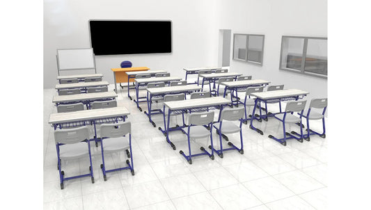 Dual Desk & Two Chairs Set