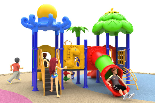 Outdoor Multi-Play Station for Kids – Playground Slide, Tunnel & Climber Set