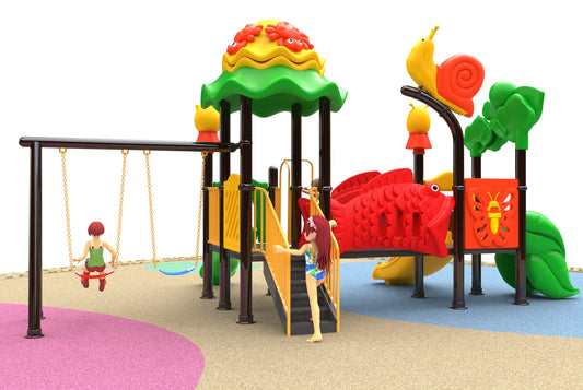 Outdoor Multi-Play Station for Kids with Slides, Swings & Climbers