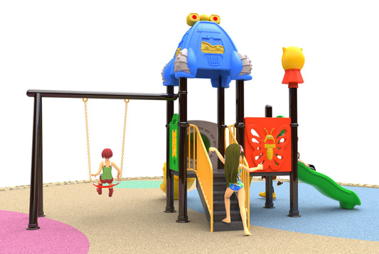 Kids Outdoor Multi-Play Station with Swing, Slide & Climber