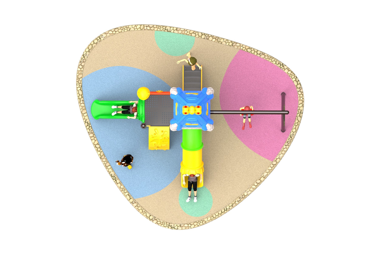 Kids Outdoor Multi-Play Station with Swing, Slide & Climber