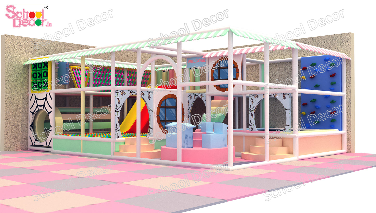 Indoor Kids Multi-Activity Soft Playhouse with Slides & Ball Pool