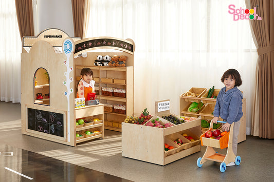 Wooden Supermarket Role Play Station