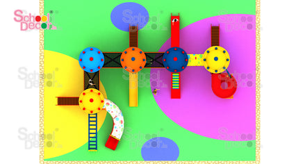 Mega Multi-Tower Playground System with Tunnel, Spiral & Wave Slides