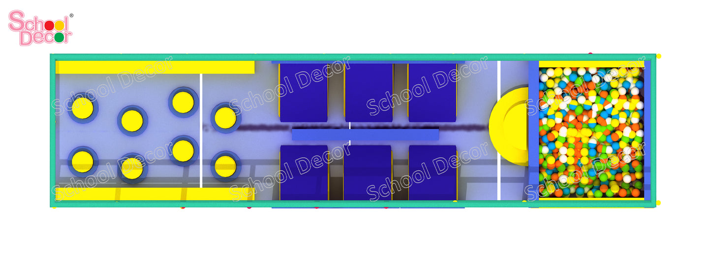 Indoor Soft Play Tunnel with Slide & Ball Pool