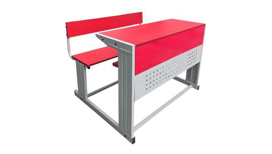 2 Seater Mild Steel Desk with Integrated Bench