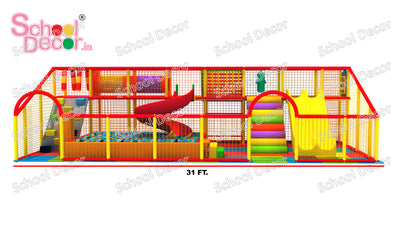 Indoor Soft Play Station 31ft x 14ft with Slides, Ball Pit & Climbing Wall