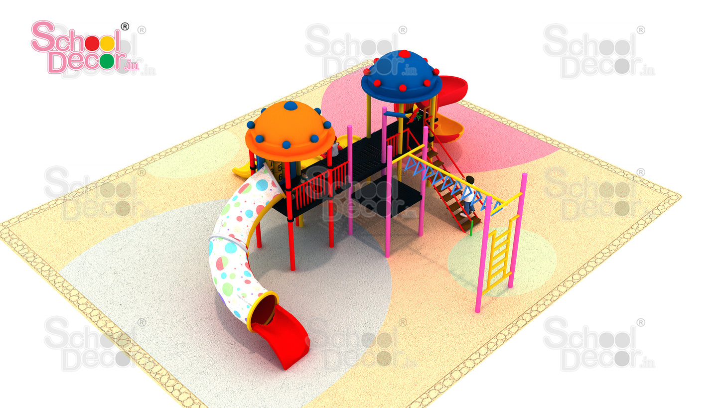 Multi-Play Playground Structure with Slides & Climbers