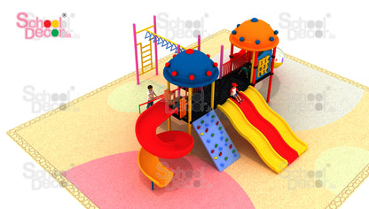 Multi-Play Playground Structure with Slides & Climbers