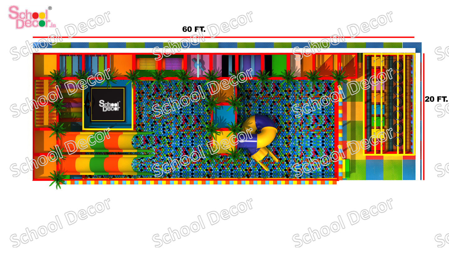 Mega Indoor Soft Play Park with Triple Slide & Ball Pool