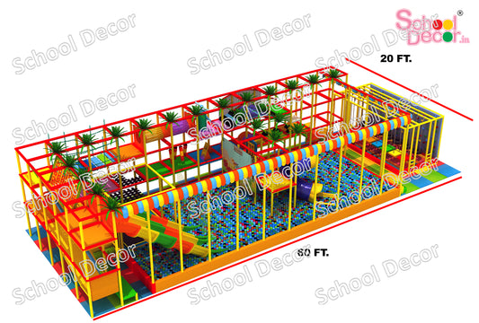 Mega Indoor Soft Play Park with Triple Slide & Ball Pool