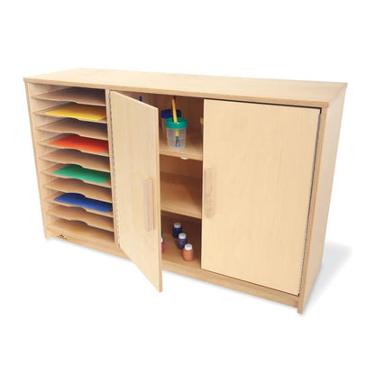 Wooden Classroom Art Supply & Paper Storage Cabinet