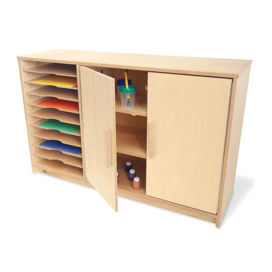 Wooden Classroom Art Supply & Paper Storage Cabinet