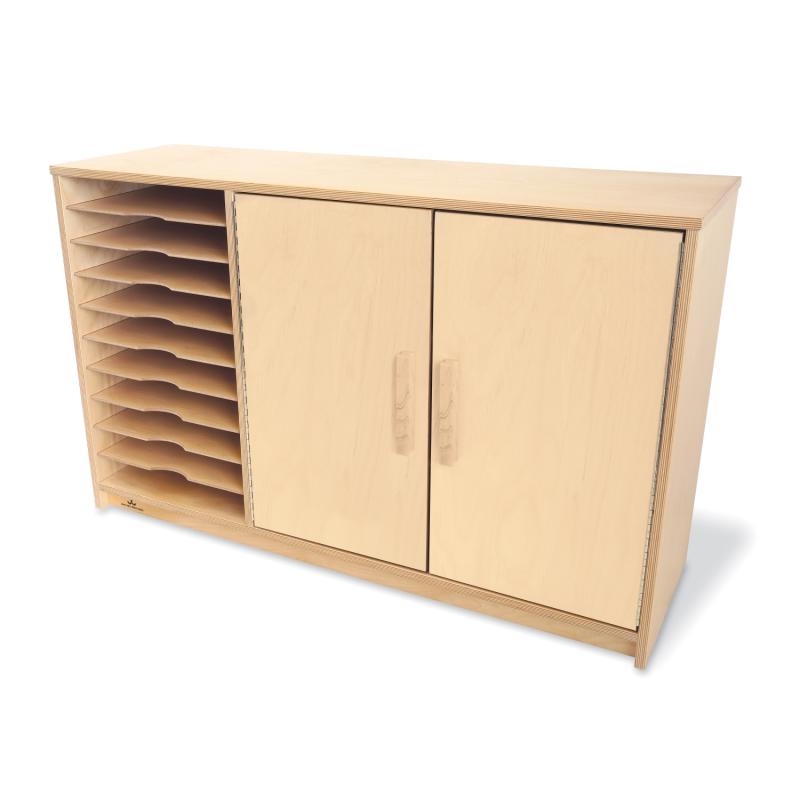 Wooden Classroom Art Supply & Paper Storage Cabinet