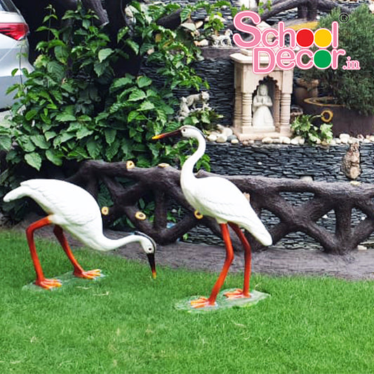Outdoor Crane Bird Sculpture Set