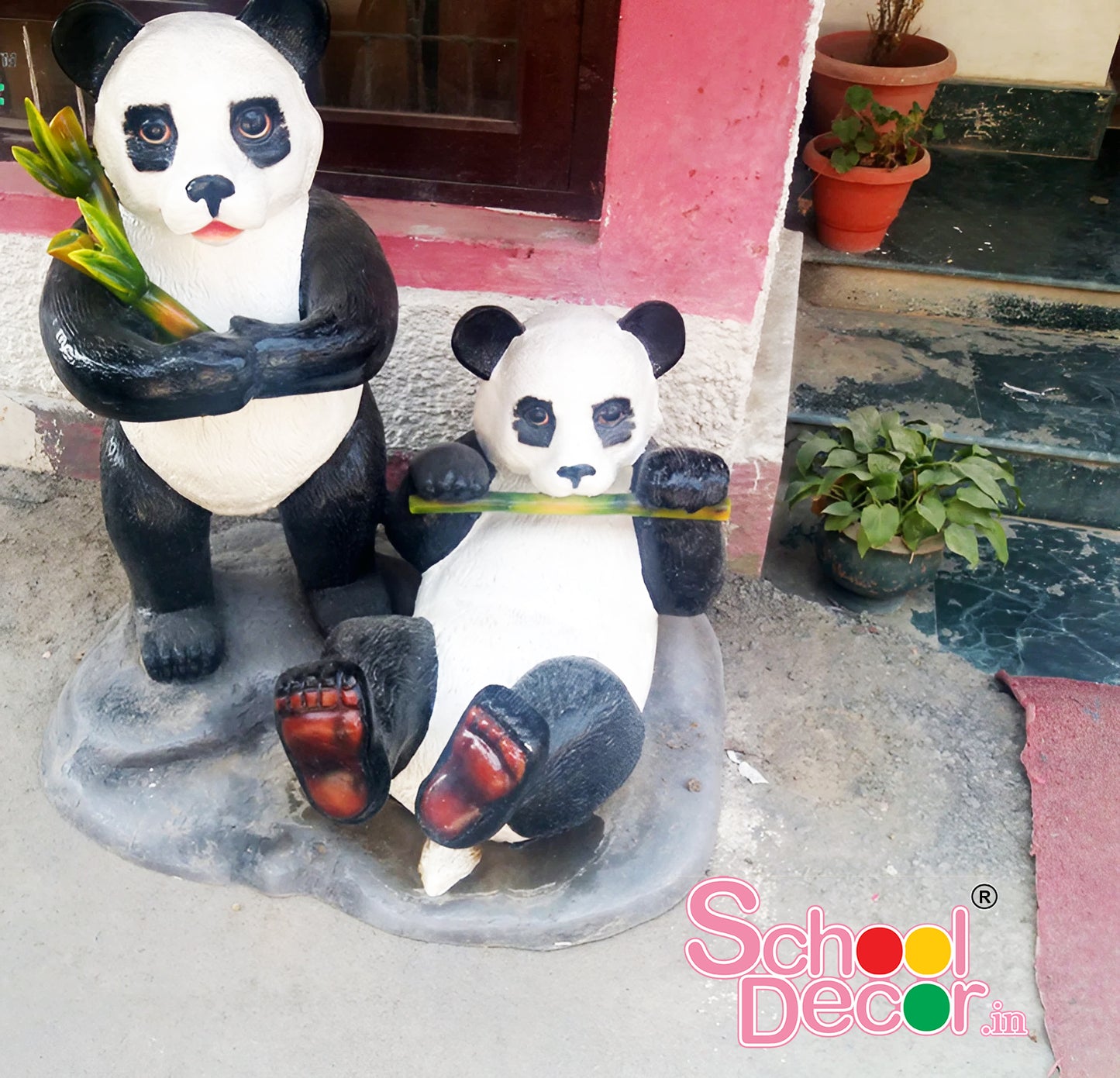 Panda Pair with Bamboo