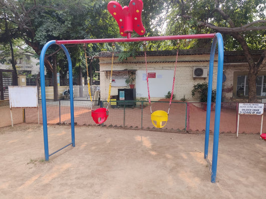 Outdoor Butterfly-Top Toddler Swing Set