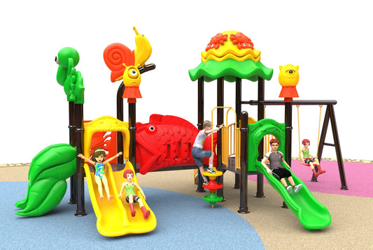 Outdoor Multi-Play Station for Kids with Slides, Swings & Climbers
