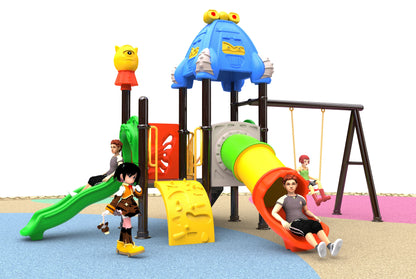 Kids Outdoor Multi-Play Station with Swing, Slide & Climber