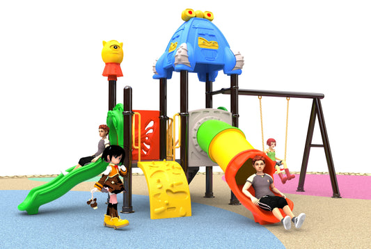Kids Outdoor Multi-Play Station with Swing, Slide & Climber