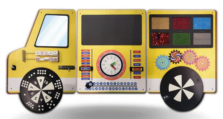 My School Bus Wooden Montessori Wall Activity Panel