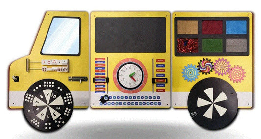 My School Bus Wooden Montessori Wall Activity Panel