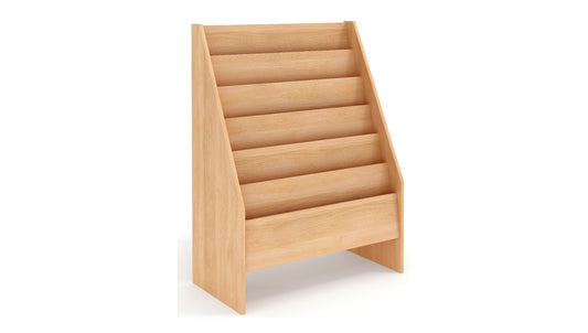 Wooden Tiered Front-Facing Book Display Rack for Kids or Libraries