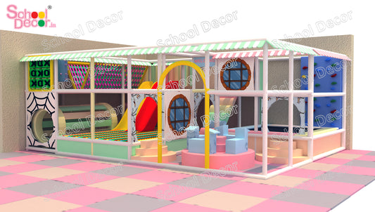 Indoor Kids Multi-Activity Soft Playhouse with Slides & Ball Pool