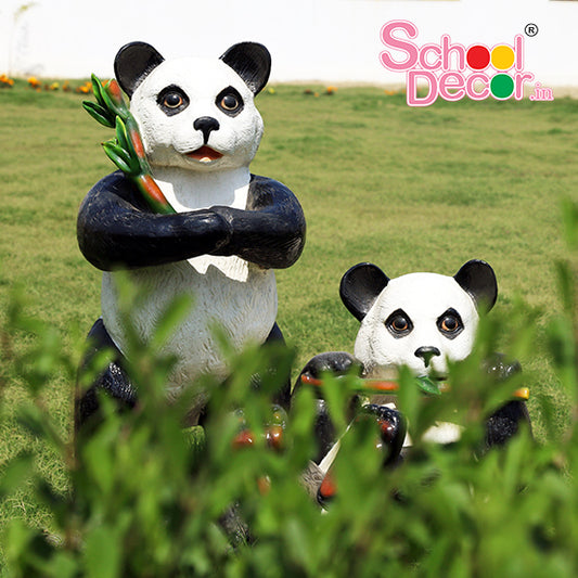 Outdoor Panda Family Sculpture for Kids Park & Garden Decor