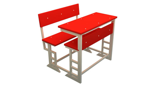 Classic Steel Frame Dual Desk Bench Set